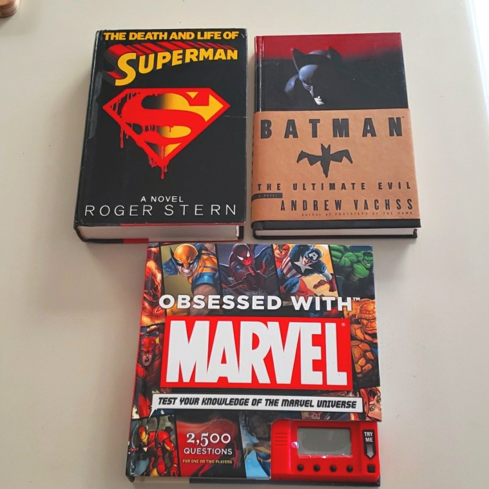 x3 Marvel Books Obsessed with Marvel 2500 Questions Batman Superman Book